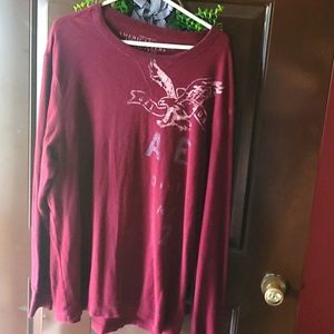 AMERICAN EAGLE XXL maroon Thermal shirt
